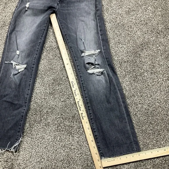 Mother Jeans Womens 26 The Scrapper Cuff Ankle Fray Distressed Black Fade USA - Picture 7 of 13